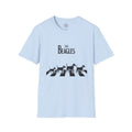 4 Paws Society light blue 100% cotton unisex t-shirt with "The Beagles" logo and four beagles walking across Abbey Road.