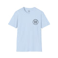 4 Paws Society light blue 100% cotton t-shirt with a circular logo featuring paw prints and the brand name.